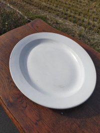 ベルギー・アンティーク　NIMY【ニミー】アンティークならではの上品な白　オーバルプレート　 大皿
